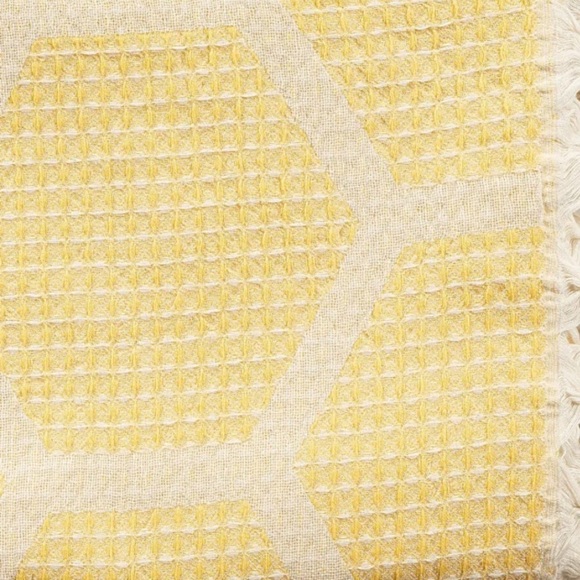 Hand Towel Modern Loom Weave Cheerful Yellow + Cream 2 Side Kitchen or Bathroom - Picture 2 of 9